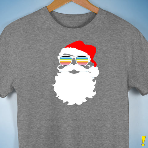 Santa’s Queer Pride Flag Shades Premium Unisex T-Shirt - Grey Heather